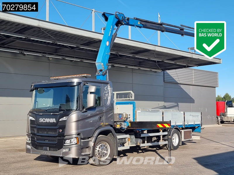 Scania P280 4X2 HMF 1420K-RC Kran Crane Automatic Euro 6 - 栏板式/ 平板卡车, 起重车:图1 Scania P280 4X2 HMF 1420K-RC Kran Crane Automatic Euro 6 - 栏板式/ 平板卡车, 起重车:图1