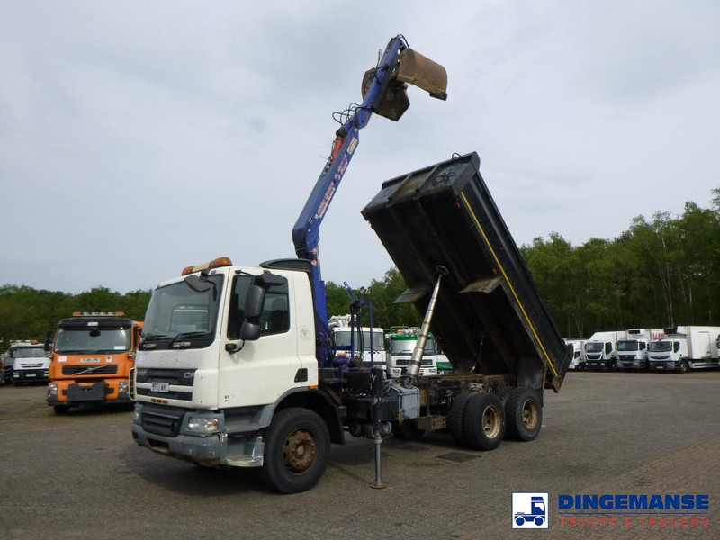 DAF CF 75.310 6x4 RHD tipper + HMF 1144 K-1 + grapple - 起重车:图1 DAF CF 75.310 6x4 RHD tipper + HMF 1144 K-1 + grapple - 起重车:图1