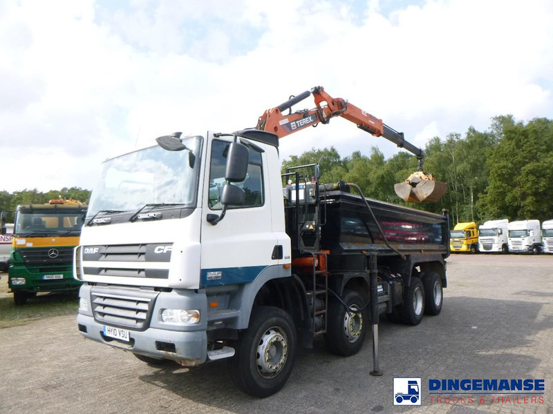 DAF CF 85.360 8X4 RHD tipper + Terex 118.2 VGL-A15 - 起重车:图1 DAF CF 85.360 8X4 RHD tipper + Terex 118.2 VGL-A15 - 起重车:图1