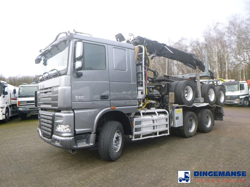 DAF XF 105.510 6x4 + Loglift F281S83 crane / timber truck + dolly - 木材运输车, 起重车:图1 DAF XF 105.510 6x4 + Loglift F281S83 crane / timber truck + dolly - 木材运输车, 起重车:图1