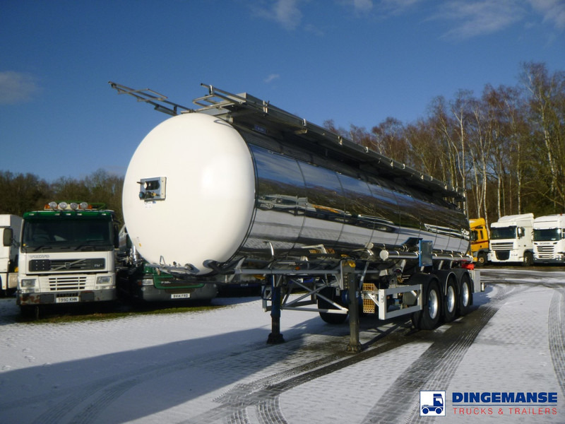Feldbinder Chemical tank inox L4BH 30 m3 / 1 comp + pump - 液罐半拖车:图1 Feldbinder Chemical tank inox L4BH 30 m3 / 1 comp + pump - 液罐半拖车:图1