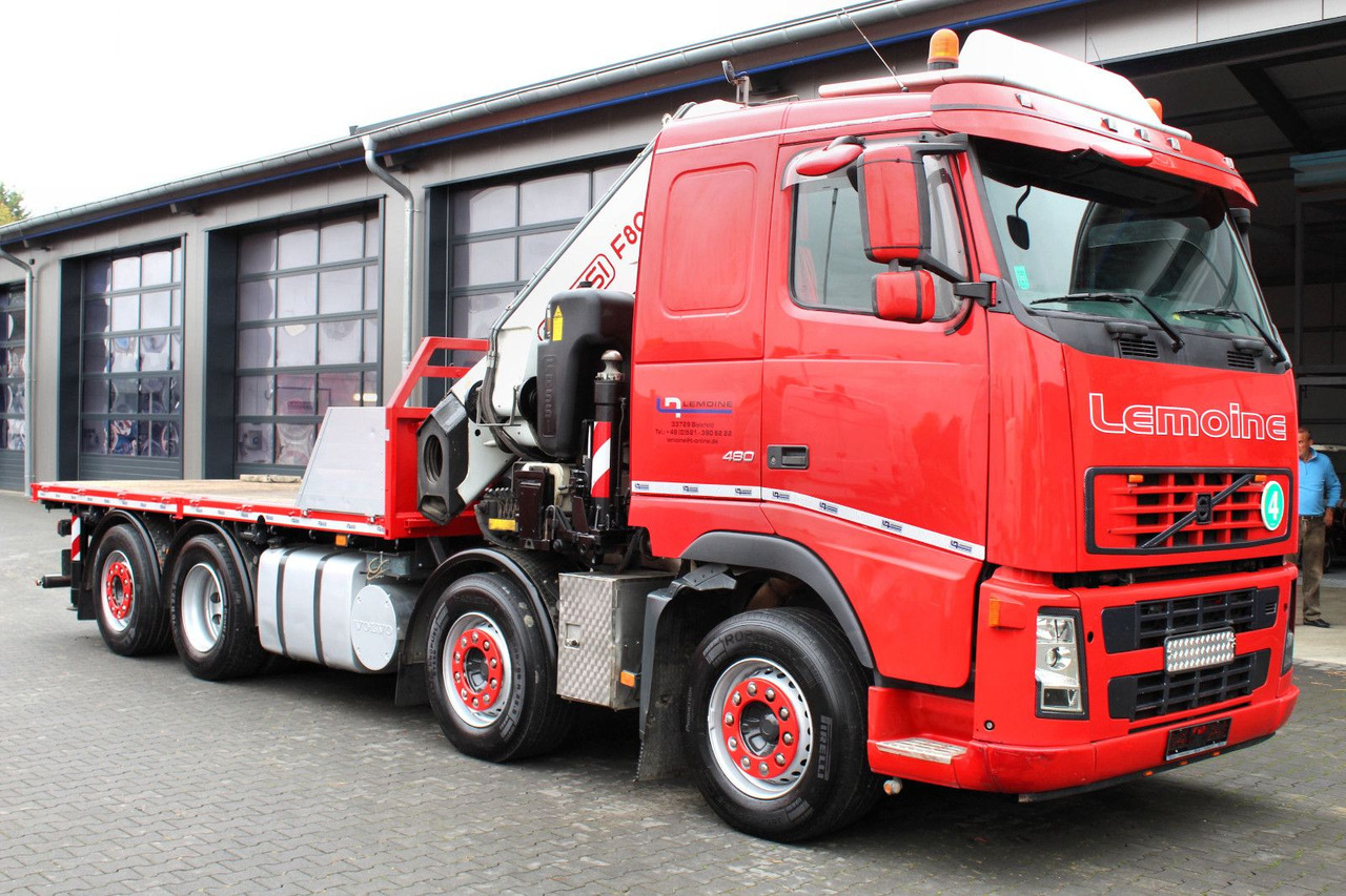 Volvo FM 480 8x2 Pritsche + FASSI F800XP Kran 6x - 栏板式/ 平板卡车, 起重车:图1 Volvo FM 480 8x2 Pritsche + FASSI F800XP Kran 6x - 栏板式/ 平板卡车, 起重车:图1