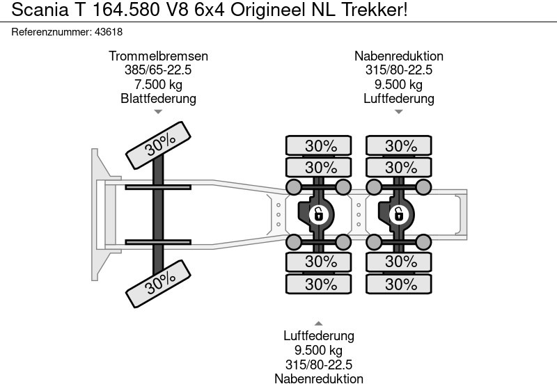 牵引车 Scania T 164.580 V8 6x4 Origineel NL Trekker!：图20