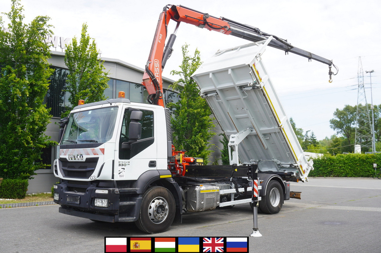 IVECO STRALIS 330 E6 / FASSI 195A 8.5 T / 3-side tipper - 翻斗车, 起重车:图1 IVECO STRALIS 330 E6 / FASSI 195A 8.5 T / 3-side tipper - 翻斗车, 起重车:图1
