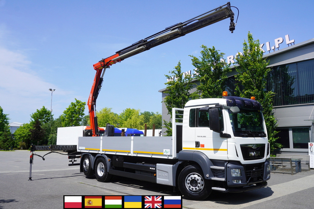 MAN TGS 26.360 Flatbed / Fassi F175 7.7 T / steered 3rd axle - 起重车:图1 MAN TGS 26.360 Flatbed / Fassi F175 7.7 T / steered 3rd axle - 起重车:图1