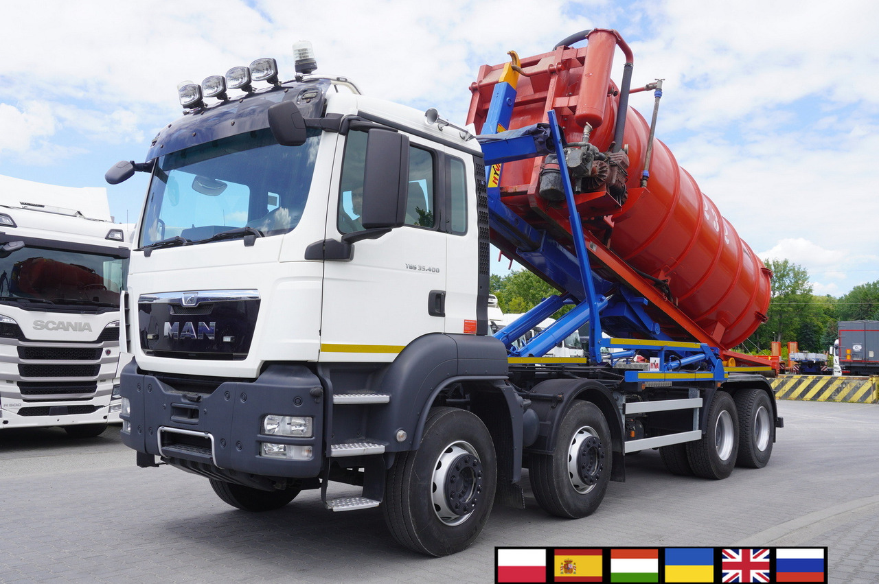 MAN TGS 35.400 8 × 4 E5 / HYVA HOOK LIFT 32.56 SE / Septic barrel 13000 L - 浆罐车:图1 MAN TGS 35.400 8 × 4 E5 / HYVA HOOK LIFT 32.56 SE / Septic barrel 13000 L - 浆罐车:图1