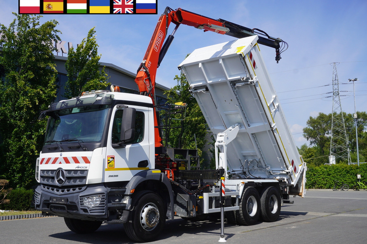 MERCEDES-BENZ AROCS 2636 / Fassi F155A.0.22 crane 6t / 120 tho. km / 3-sided dump truck / 2 x Bordmatic - 翻斗车, 起重车:图1 MERCEDES-BENZ AROCS 2636 / Fassi F155A.0.22 crane 6t / 120 tho. km / 3-sided dump truck / 2 x Bordmatic - 翻斗车, 起重车:图1