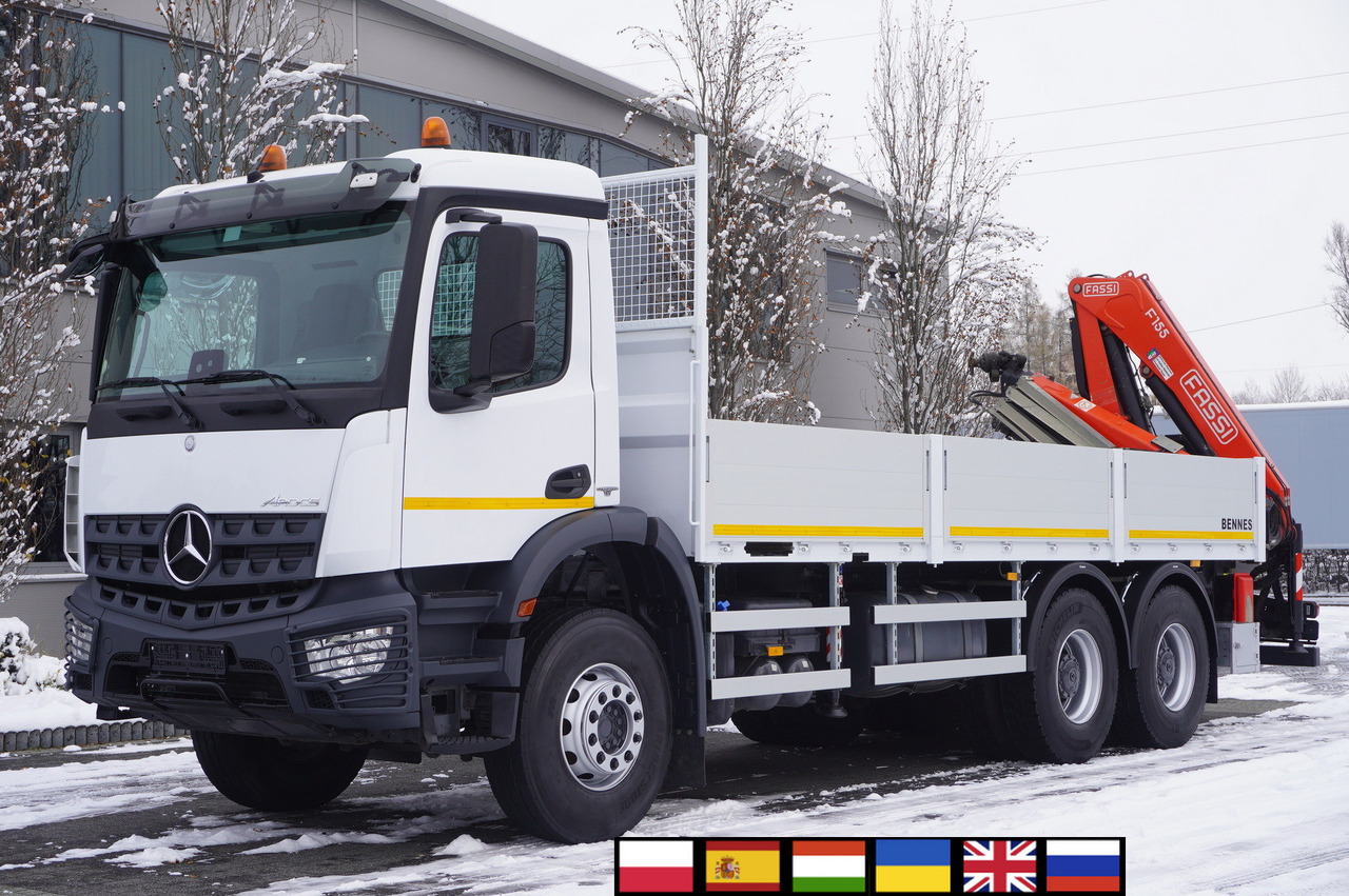 MERCEDES-BENZ Arocs 2633 flatbed truck / Crane FASSI F155A.0.23 / REMOTE CONTROL / 230,000 km - 栏板式/ 平板卡车, 起重车:图1 MERCEDES-BENZ Arocs 2633 flatbed truck / Crane FASSI F155A.0.23 / REMOTE CONTROL / 230,000 km - 栏板式/ 平板卡车, 起重车:图1