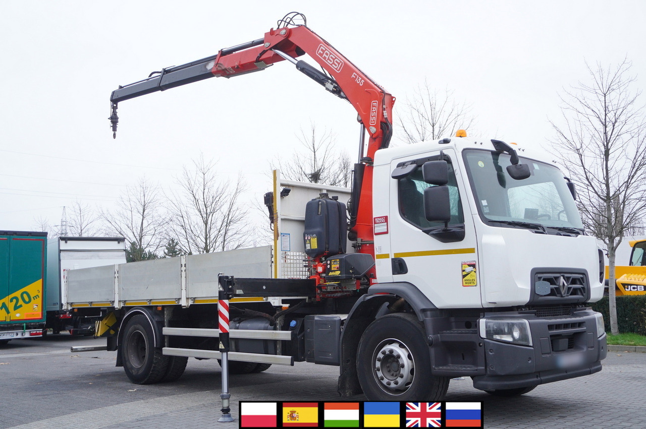 RENAULT C280 DTI 8 / FASSI crane 5.6 T / 560 MTH / range 8 m / Flatbed 15 EPAL - 栏板式/ 平板卡车, 起重车:图1 RENAULT C280 DTI 8 / FASSI crane 5.6 T / 560 MTH / range 8 m / Flatbed 15 EPAL - 栏板式/ 平板卡车, 起重车:图1