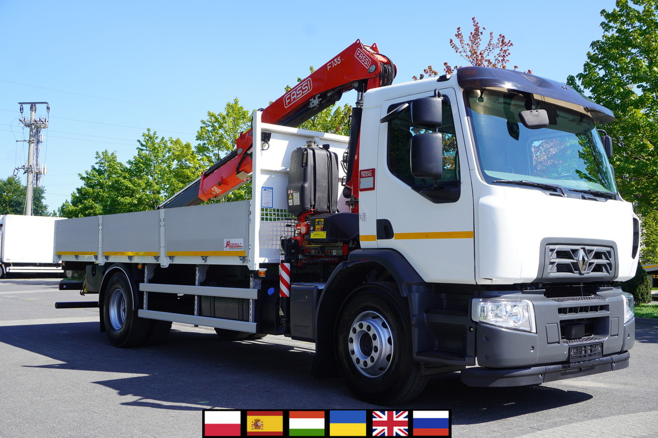 RENAULT C280 DTI 8 / FASSI crane 5.6 T / range 8 m / Flatbed 15 EPAL - 栏板式/ 平板卡车, 起重车:图1 RENAULT C280 DTI 8 / FASSI crane 5.6 T / range 8 m / Flatbed 15 EPAL - 栏板式/ 平板卡车, 起重车:图1