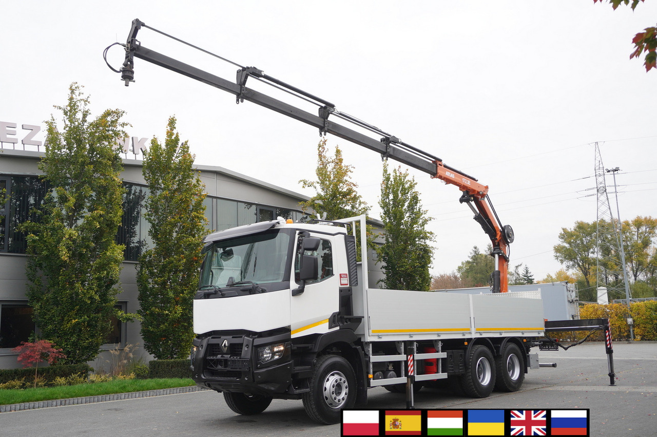 RENAULT C380 Comfort 6x4 / Atlas 172.3E crane / Range 12.3 m / capacity 6.1 t / Flatbed 17 EPAL - 栏板式/ 平板卡车, 起重车:图1 RENAULT C380 Comfort 6x4 / Atlas 172.3E crane / Range 12.3 m / capacity 6.1 t / Flatbed 17 EPAL - 栏板式/ 平板卡车, 起重车:图1