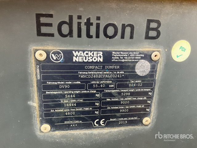 2019 Wacker Neuson DV90 9 ton 4x4 Swivel Dumper - 自卸车:图3 2019 Wacker Neuson DV90 9 ton 4x4 Swivel Dumper - 自卸车:图3