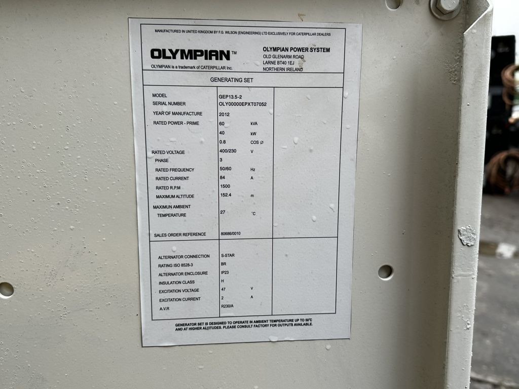 发电机组 Olympian 60KVA Generator 3 Phase Olympian  60KVA Generator 3 Phase：图9