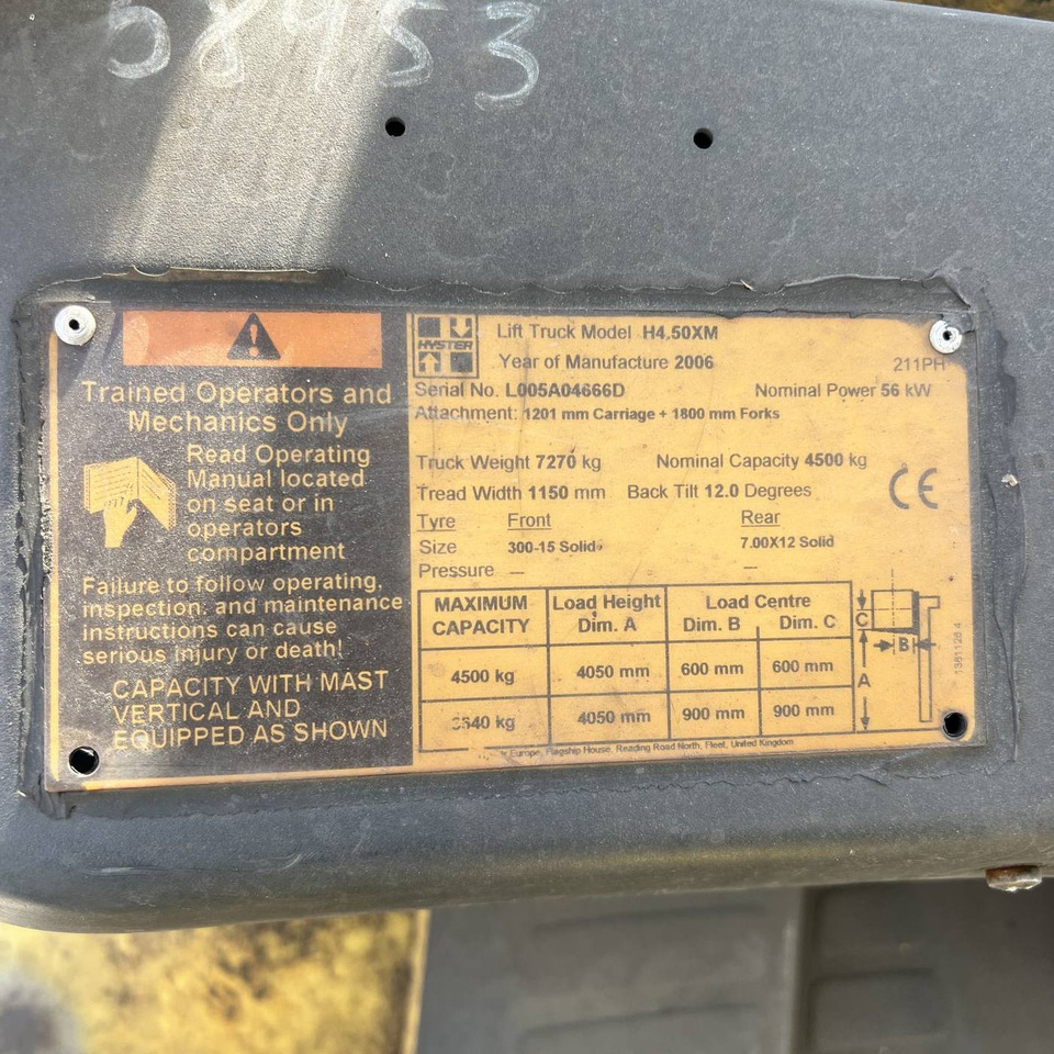 Hyster H4.50XM - 柴油叉车:图5 Hyster H4.50XM - 柴油叉车:图5