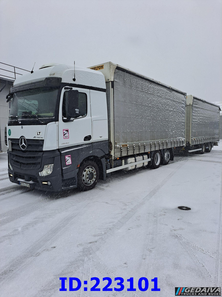 侧帘卡车 MERCEDES-BENZ Actros 2542 6x2 Euro6 + trailer：图1