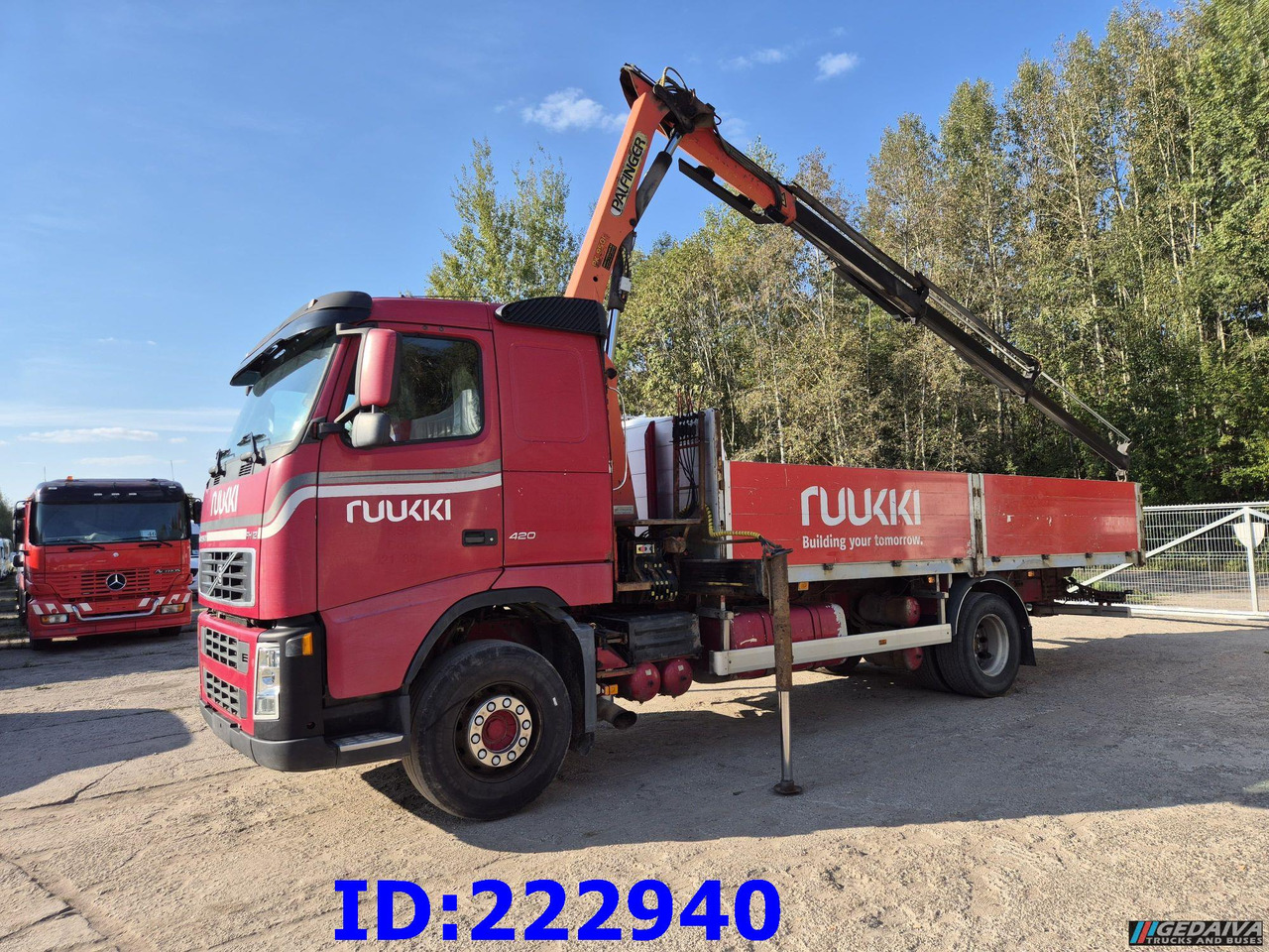 VOLVO FH12 420HP + Crane Palfinger PK9501 - 栏板式/ 平板卡车:图1 VOLVO FH12 420HP + Crane Palfinger PK9501 - 栏板式/ 平板卡车:图1