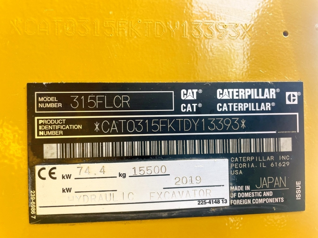 Caterpillar 315FLCR (3996) - 履带式挖掘机:图4 Caterpillar 315FLCR (3996) - 履带式挖掘机:图4