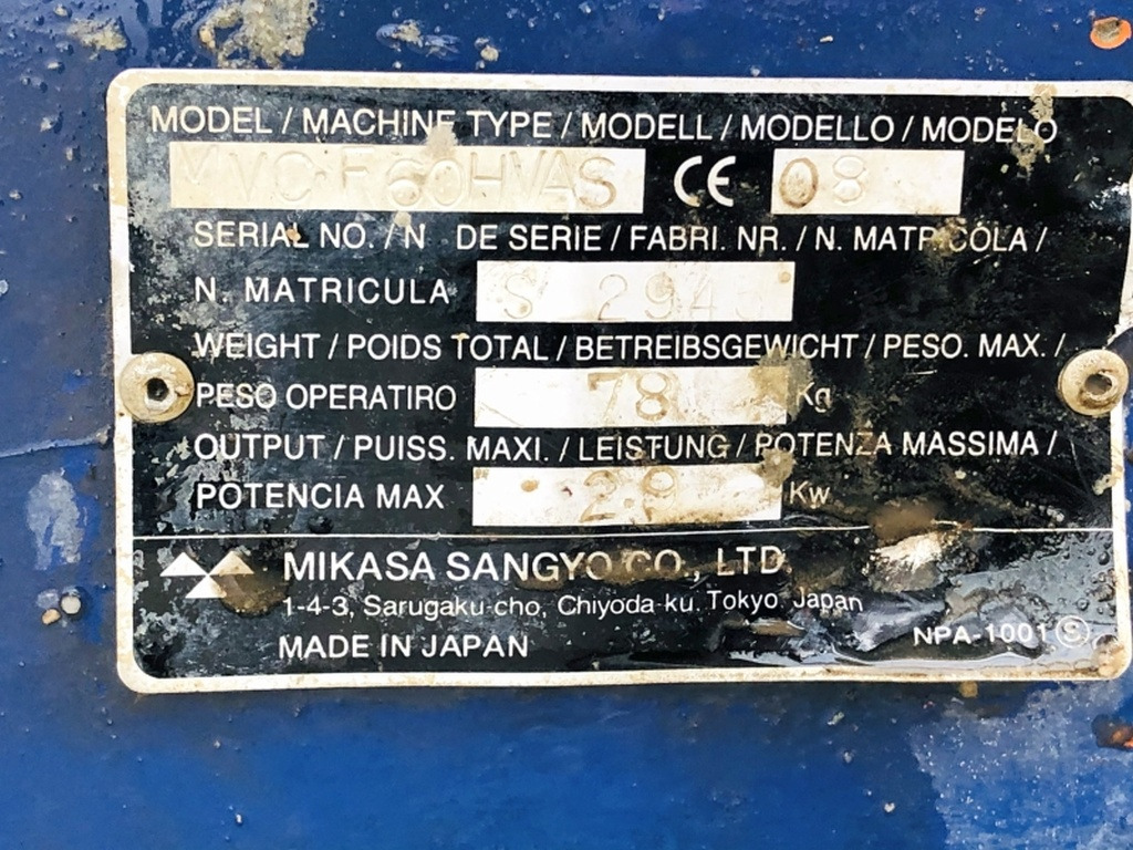Diverses MIKASA MVCF60HVAS (3931) - 振动板:图3 Diverses MIKASA MVCF60HVAS (3931) - 振动板:图3
