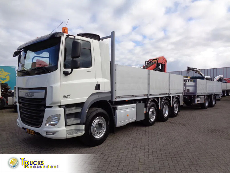 DAF CF 460 Combi Pacton MXD220 + 8X2 + Manual + Euro 6 + Palfinger PK 18500 - 栏板式/ 平板卡车, 起重车:图1 DAF CF 460 Combi Pacton MXD220 + 8X2 + Manual + Euro 6 + Palfinger PK 18500 - 栏板式/ 平板卡车, 起重车:图1