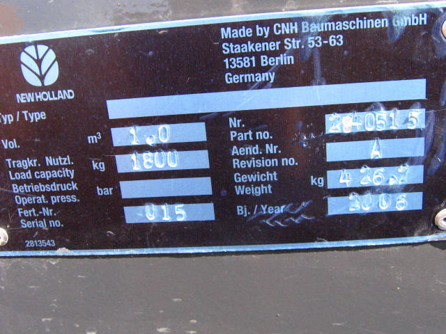 New Holland 2840515 - 装载机铲斗:图1 New Holland 2840515 - 装载机铲斗:图1