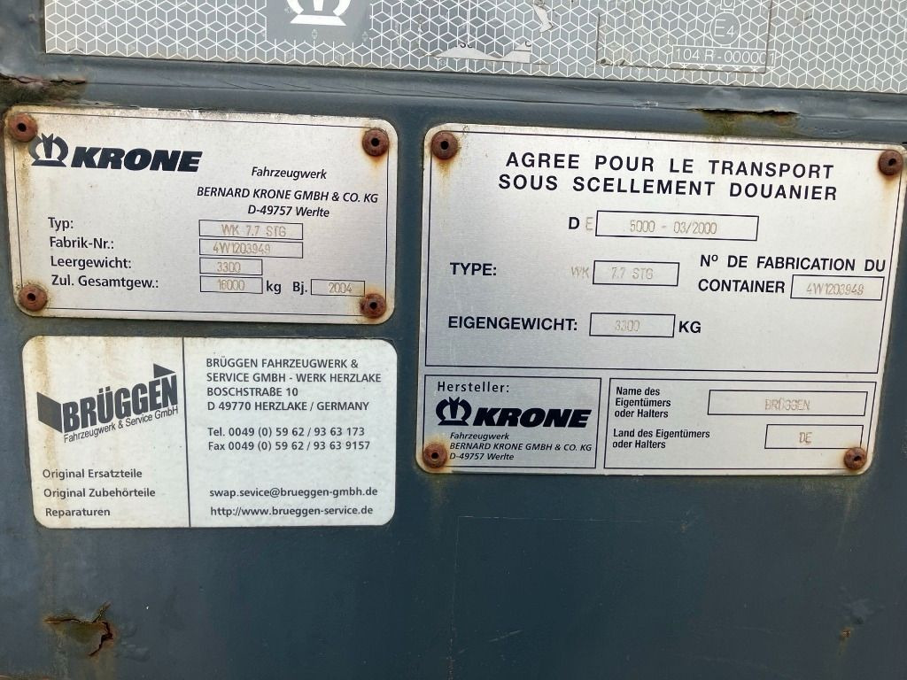 可拆卸车身 - 厢式 Krone Wechselbrücke Koffer：图7