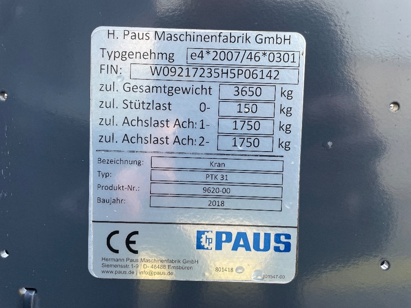 Paus PTK 31 - 全地形起重机:图3 Paus PTK 31 - 全地形起重机:图3