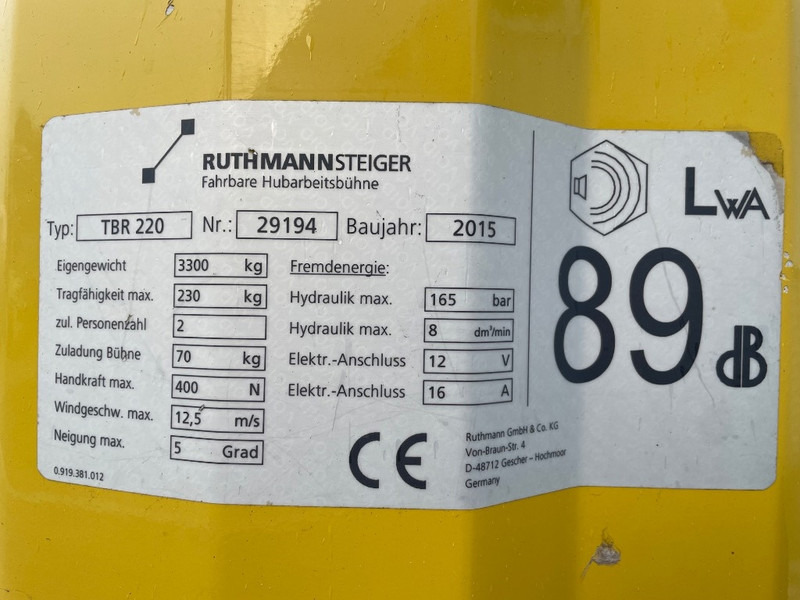 Ruthmann TBR 220 - 车载空中平台:图3 Ruthmann TBR 220 - 车载空中平台:图3