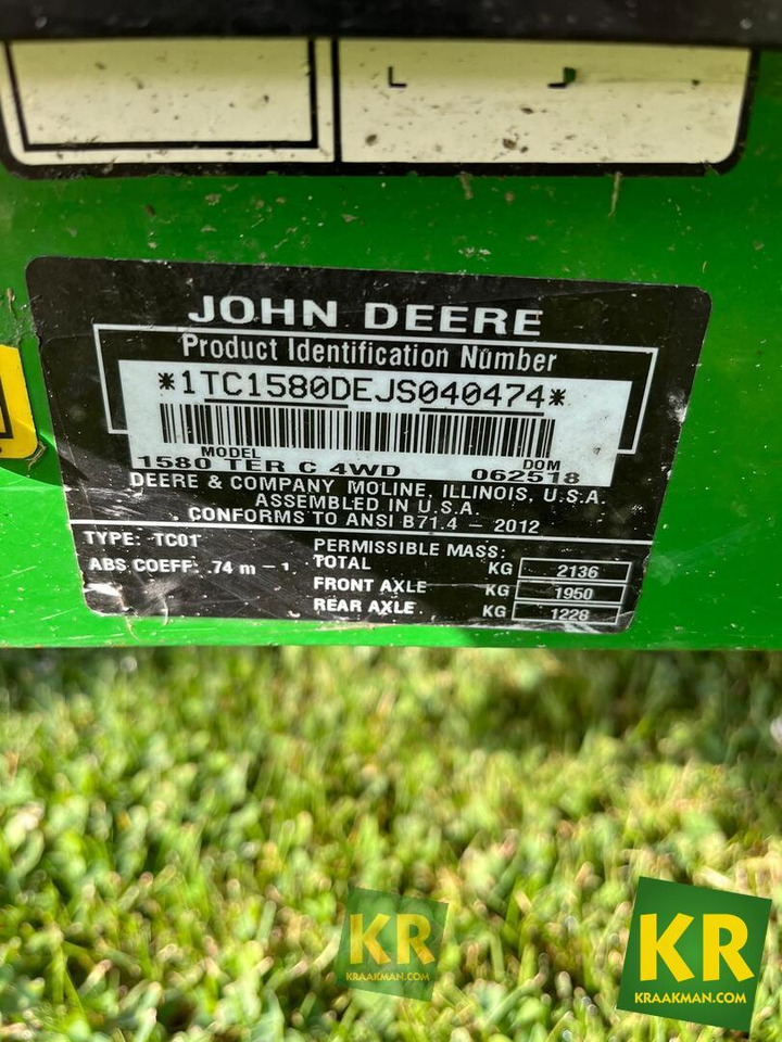 John Deere 1580 - 园林割草机:图4 John Deere 1580 - 园林割草机:图4