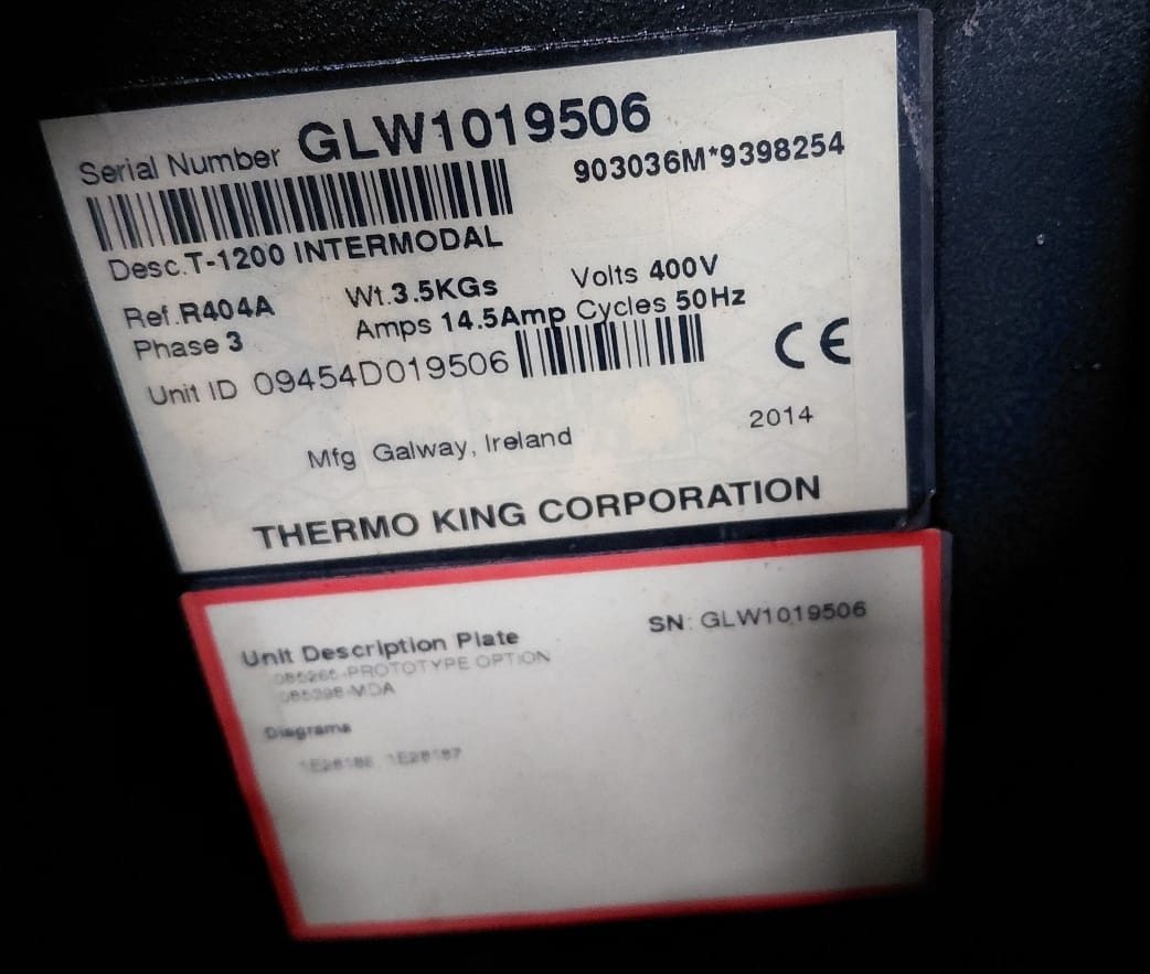 Thermo King T-1200 S/N : GLW1019506 - 制冷装置:图2 Thermo King T-1200 S/N : GLW1019506 - 制冷装置:图2