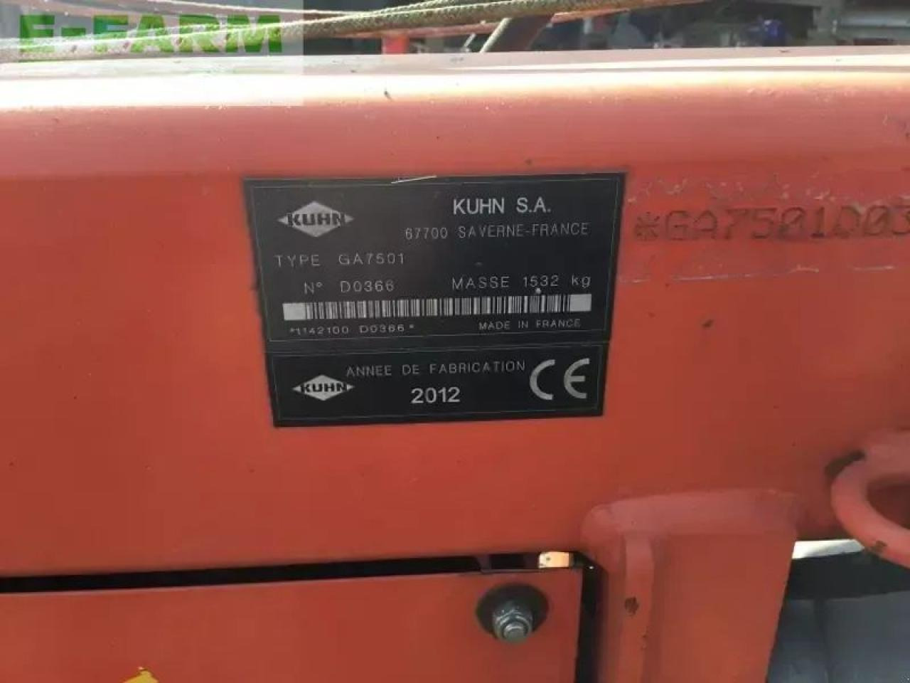 翻草机/ 搂草机 Kuhn ga 7501：图6