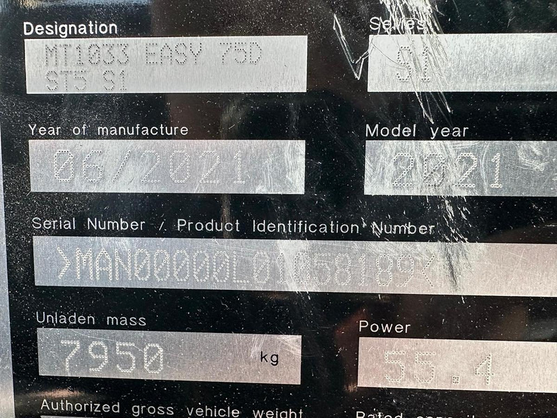 伸缩臂叉装车 Manitou MT1033 Easy 75D ST5 S1 Teleskoplader：图14