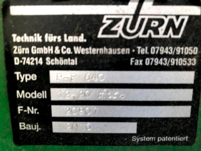 Zürn 640 PF - 联合收割机:图2 Zürn 640 PF - 联合收割机:图2