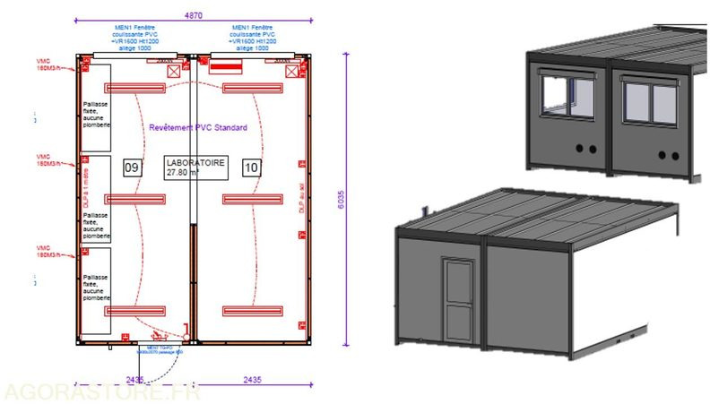 Module double "Laboratoire" - 建筑集装箱:图5 Module double "Laboratoire" - 建筑集装箱:图5