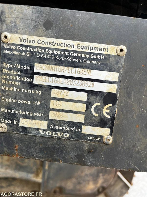 PELLE VOLVO EC160 NL - 2020 / 4950 HEURES - 挖掘机:图5 PELLE VOLVO EC160 NL - 2020 / 4950 HEURES - 挖掘机:图5