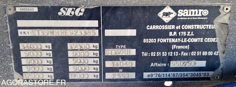 Remorque 3 essieux SAMRO - 半挂车:图2 Remorque 3 essieux SAMRO - 半挂车:图2