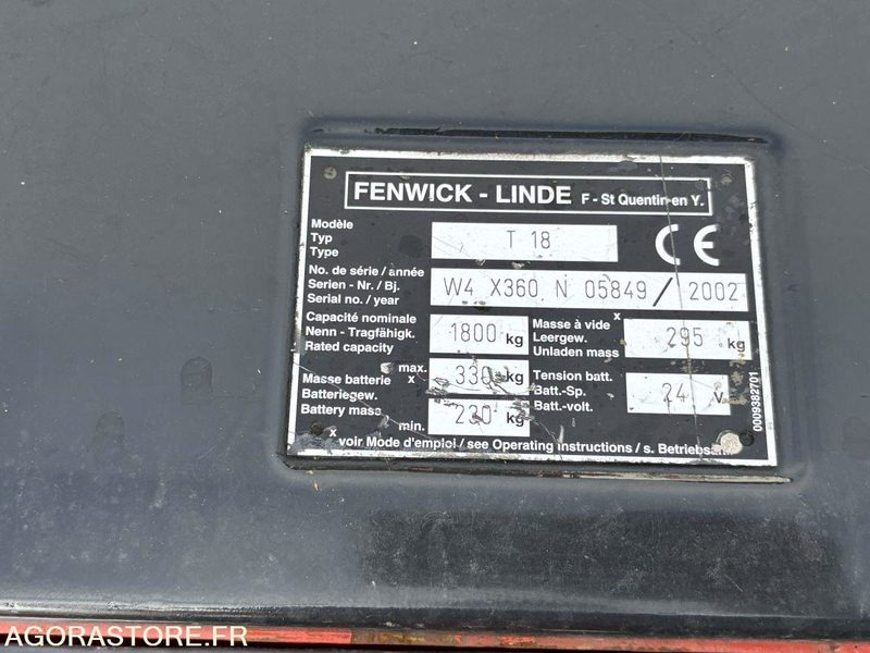 Transpalette électrique 1800kg Fenwick T18 - 码垛车:图5 Transpalette électrique 1800kg Fenwick T18 - 码垛车:图5