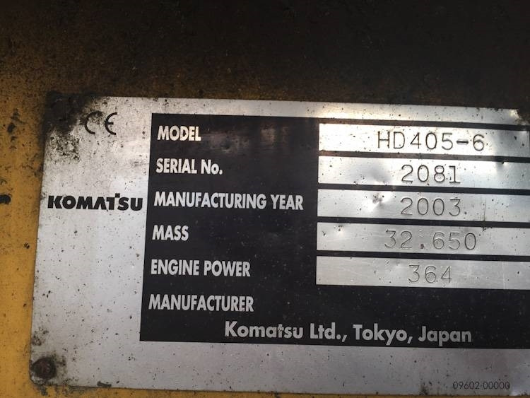 Komatsu HD405-6 - 未铰接自卸车/ 运石车:图5 Komatsu HD405-6 - 未铰接自卸车/ 运石车:图5