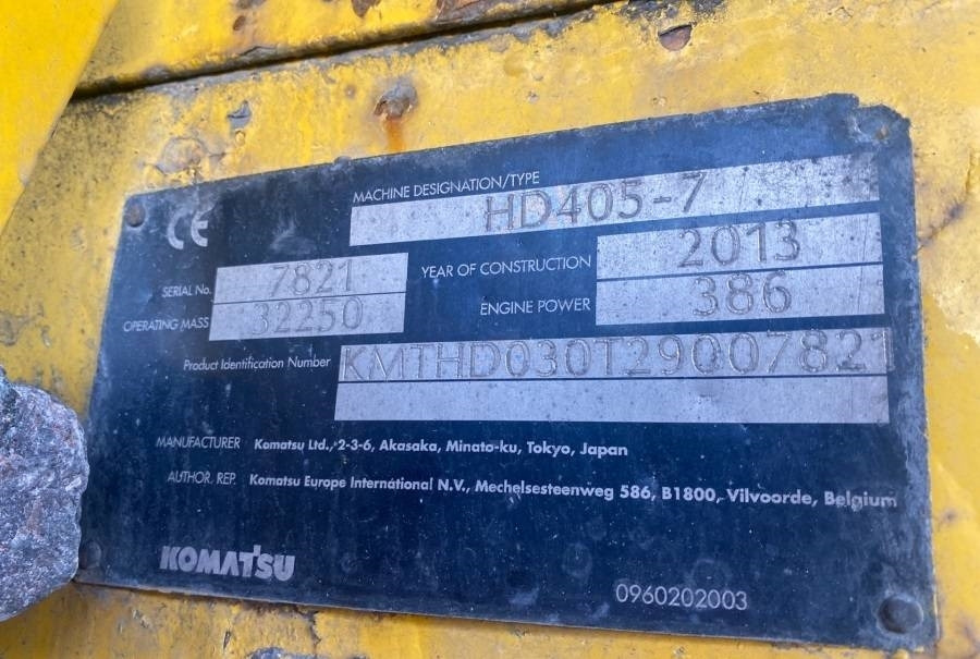 Komatsu HD405-7 - 未铰接自卸车/ 运石车:图3 Komatsu HD405-7 - 未铰接自卸车/ 运石车:图3