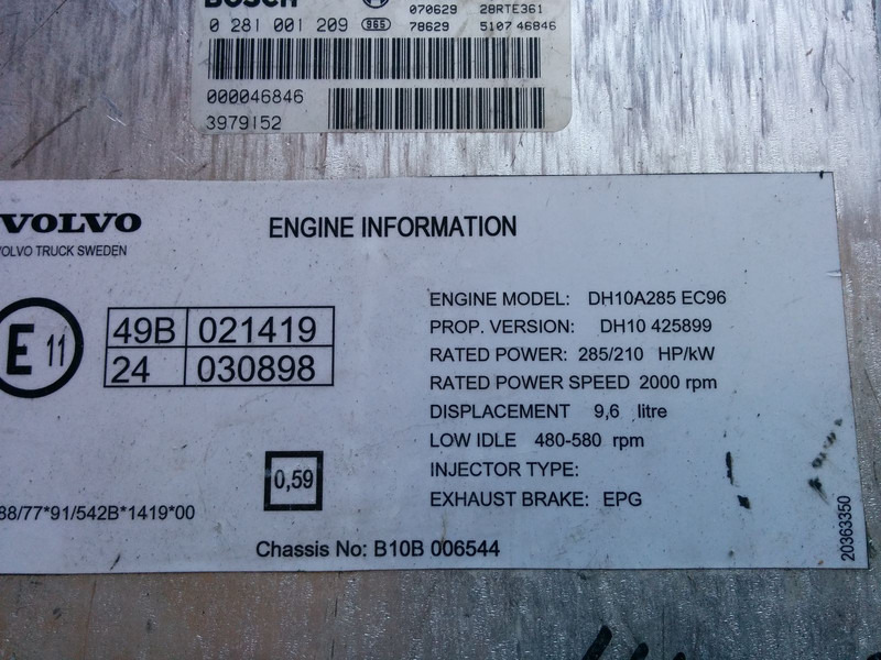 Volvo Bosh 0986282023 . /1209/ - ECU:图3 Volvo Bosh 0986282023 . /1209/ - ECU:图3
