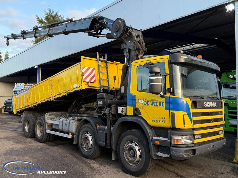 Scania P124-420 8x4 Naafreductie, Bladgeveerd, Handgeschakeld, HIAB 322 E5 - 翻斗车, 起重车:图1 Scania P124-420 8x4 Naafreductie, Bladgeveerd, Handgeschakeld, HIAB 322 E5 - 翻斗车, 起重车:图1