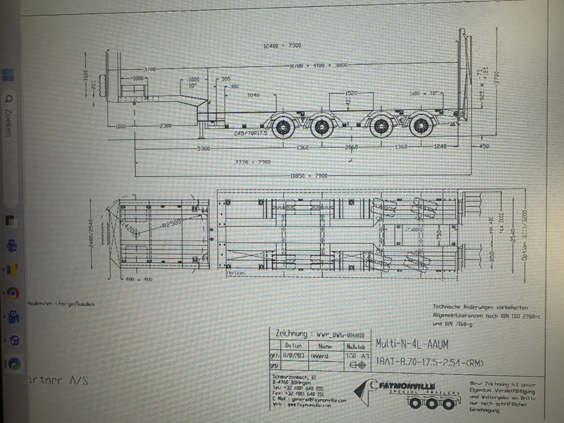 Faymonville F-S44-1AAA 4 AXLE, 2 STEERING AXLE, 7.9 METER EXTENADABLE DOUBLE RAMPS - 低装载半拖车:图4 Faymonville F-S44-1AAA 4 AXLE, 2 STEERING AXLE, 7.9 METER EXTENADABLE DOUBLE RAMPS - 低装载半拖车:图4