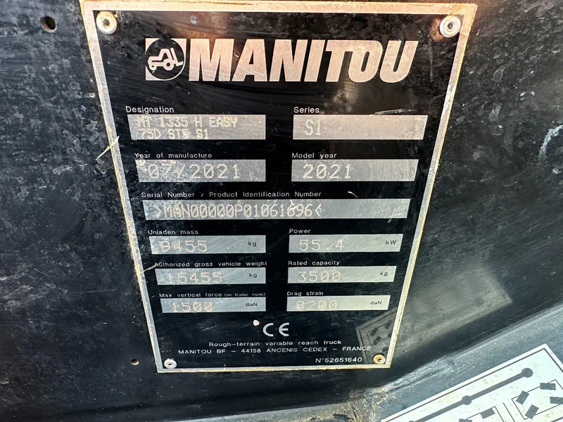 Manitou MT1335h EASY 75D, AUXILIARY HYDRAULIC PLUMBING, - 伸缩臂叉装车:图4 Manitou MT1335h EASY 75D, AUXILIARY HYDRAULIC PLUMBING, - 伸缩臂叉装车:图4