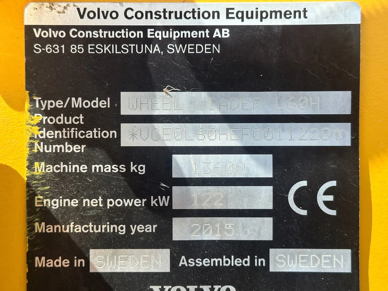 Volvo L60H , CE, 31359 HOURS, AUXILIARY HYDRAULICS, AIR CONDITIONER 租赁 Volvo L60H , CE, 31359 HOURS, AUXILIARY HYDRAULICS, AIR CONDITIONER:图18 Volvo L60H , CE, 31359 HOURS, AUXILIARY HYDRAULICS, AIR CONDITIONER 租赁 Volvo L60H , CE, 31359 HOURS, AUXILIARY HYDRAULICS, AIR CONDITIONER:图18