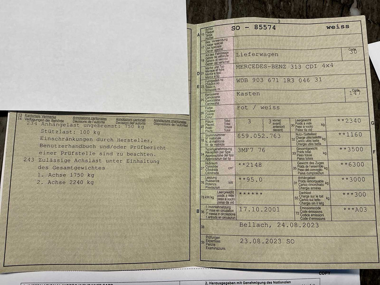 2001 MERCEDES-BENZ 313 CDI 4X4 CAMPER / VAN - 小型货车:图3 2001 MERCEDES-BENZ 313 CDI 4X4 CAMPER / VAN - 小型货车:图3