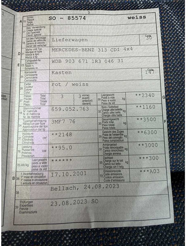 2001 MERCEDES-BENZ 313 CDI 4X4 CAMPER / VAN - 小型货车:图4 2001 MERCEDES-BENZ 313 CDI 4X4 CAMPER / VAN - 小型货车:图4