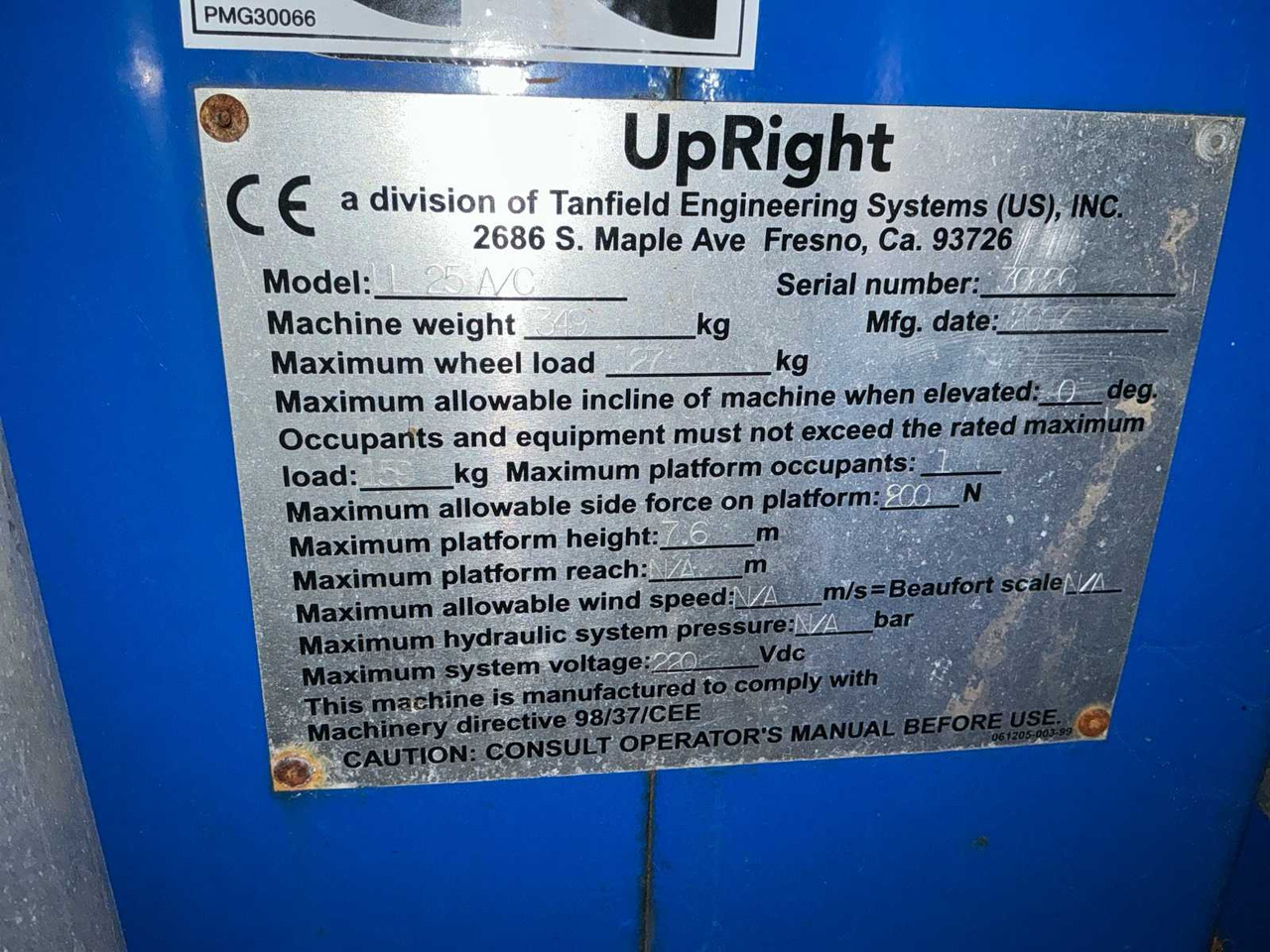 2007 UPRIGHT LL25 A-C AERIAL WORK PLATFORM - 空中平台:图2 2007 UPRIGHT LL25 A-C AERIAL WORK PLATFORM - 空中平台:图2