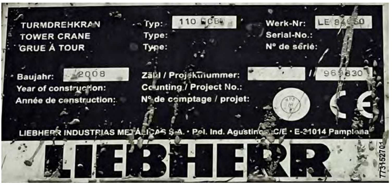 Liebherr 110 EC-B 6 FR.tronic - 塔式起重机:图5 Liebherr 110 EC-B 6 FR.tronic - 塔式起重机:图5