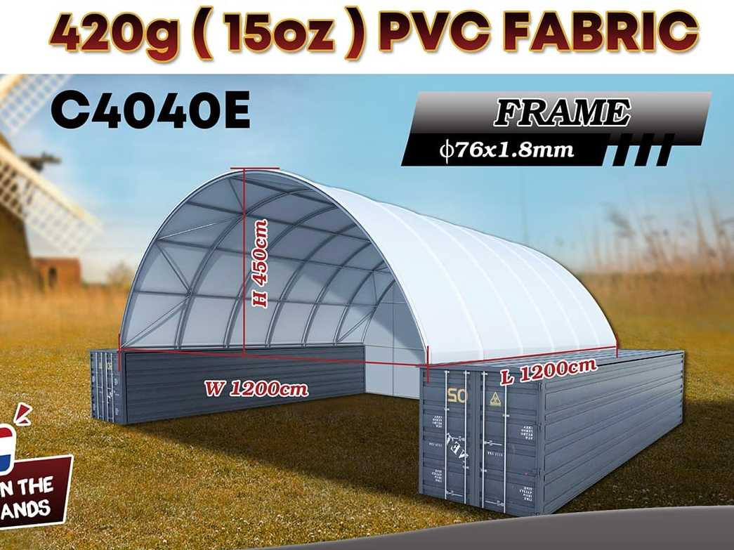 Rhino-Cross-Shelter C4040E - 12x12x4,5 m met eind zeil - 储罐:图3 Rhino-Cross-Shelter C4040E - 12x12x4,5 m met eind zeil - 储罐:图3