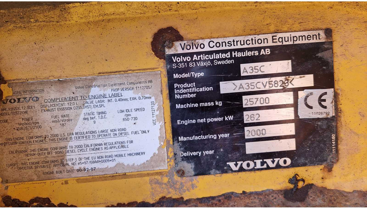 小型自卸车 VOLVO - A35C - DUMPER TRUCK - 2000:图39 小型自卸车 VOLVO - A35C - DUMPER TRUCK - 2000:图39