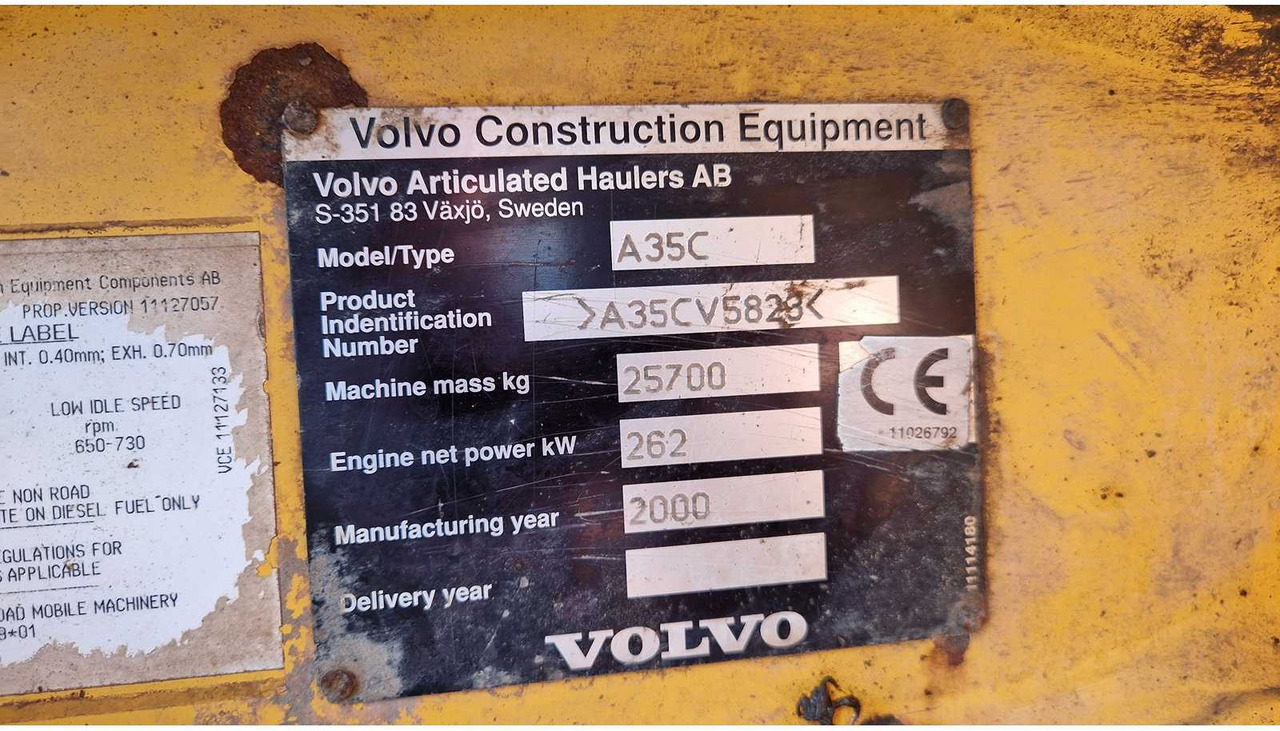 小型自卸车 VOLVO - A35C - DUMPER TRUCK - 2000:图38 小型自卸车 VOLVO - A35C - DUMPER TRUCK - 2000:图38